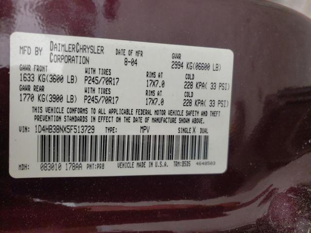 Photo 10 from auction – 2005 DODGE DURANGO ST with VIN 1D4HB38NX5F513729