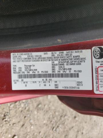 Photo 10 from auction – 2015 FORD FIESTA SE with VIN 3FADP4EJ2FM123672
