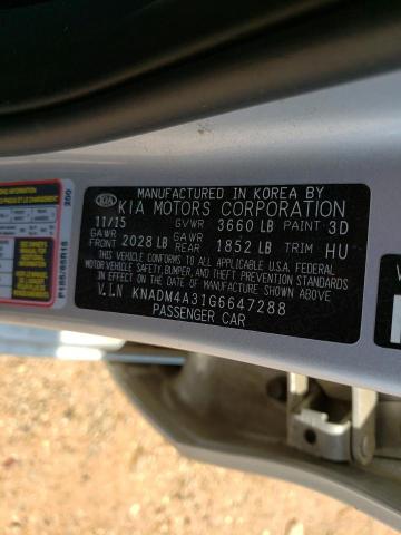 Photo 10 from auction – 2016 KIA RIO LX with VIN KNADM4A31G6647288