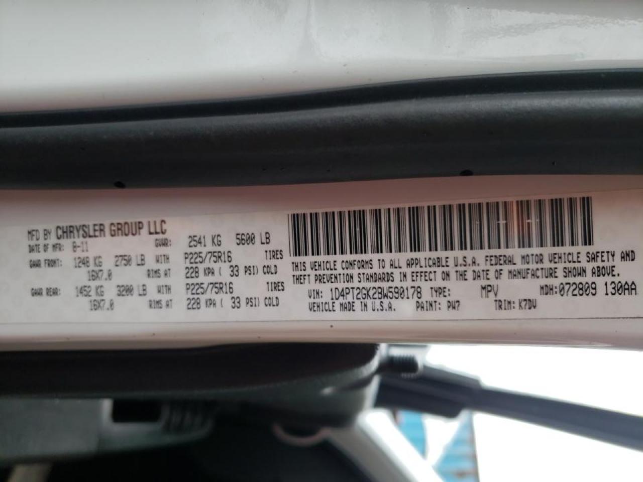 Photo 10 from auction – 2011 DODGE NITRO SE with VIN 1D4PT2GK2BW590178