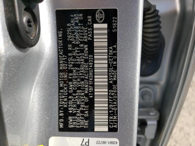 Photo 10 from auction – 2017 TOYOTA CAMRY LE with VIN 4T1BF1FK0HU748320