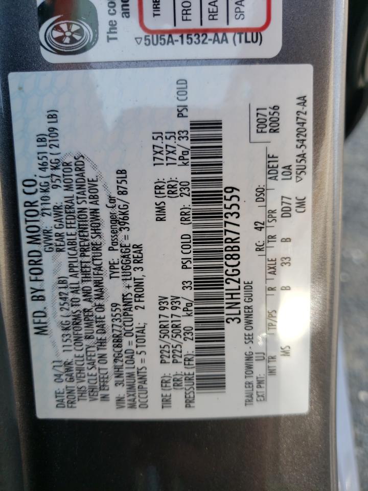 Photo 10 from auction – 2011 LINCOLN MKZ with VIN 3LNHL2GC8BR773559