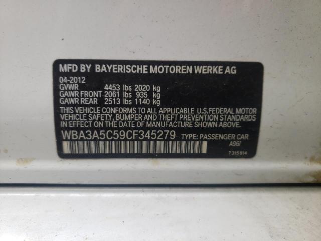 Photo 10 from auction – 2012 BMW 328 I with VIN WBA3A5C59CF345279