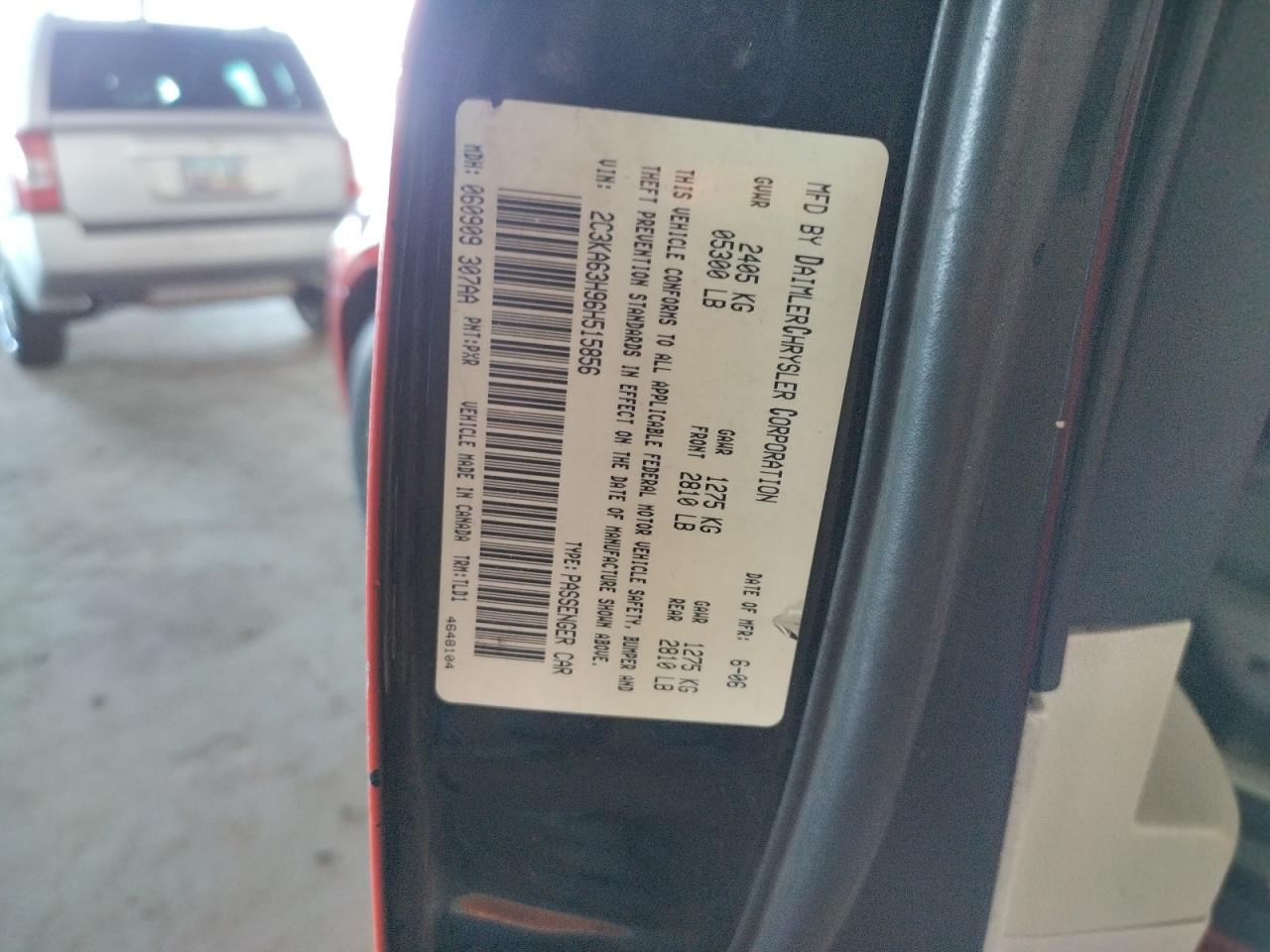 Photo 10 from auction – 2006 CHRYSLER 300C with VIN 2C3KA63H96H515856
