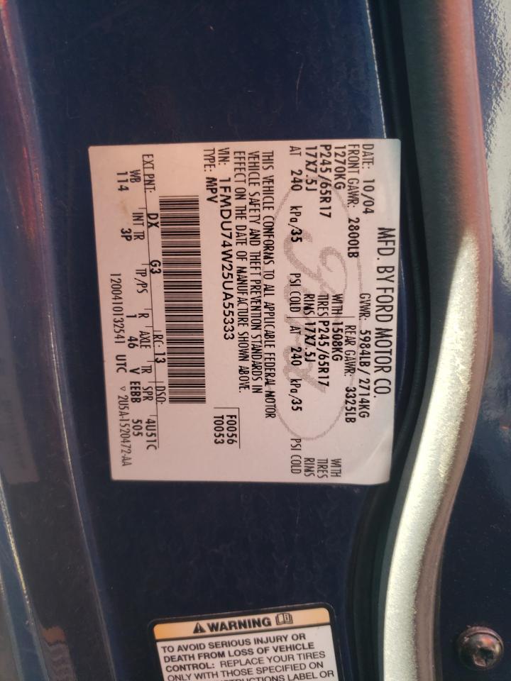 Photo 10 from auction – 2005 FORD EXPLORER E with VIN 1FMDU74W25UA55333
