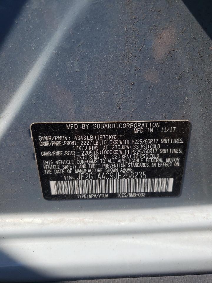 Photo 10 from auction – 2018 SUBARU CROSSTREK with VIN JF2GTAAC9JH258235