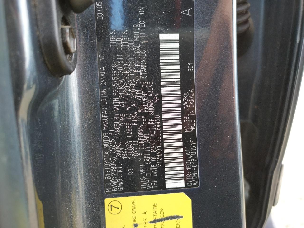 Photo 10 from auction – 2005 LEXUS RX 330 with VIN 2T2HA31U55C064420