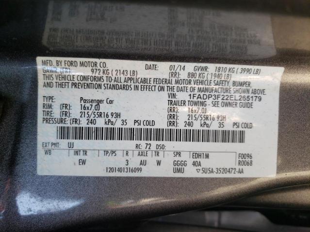 Photo 10 from auction – 2014 FORD FOCUS SE with VIN 1FADP3F22EL265179