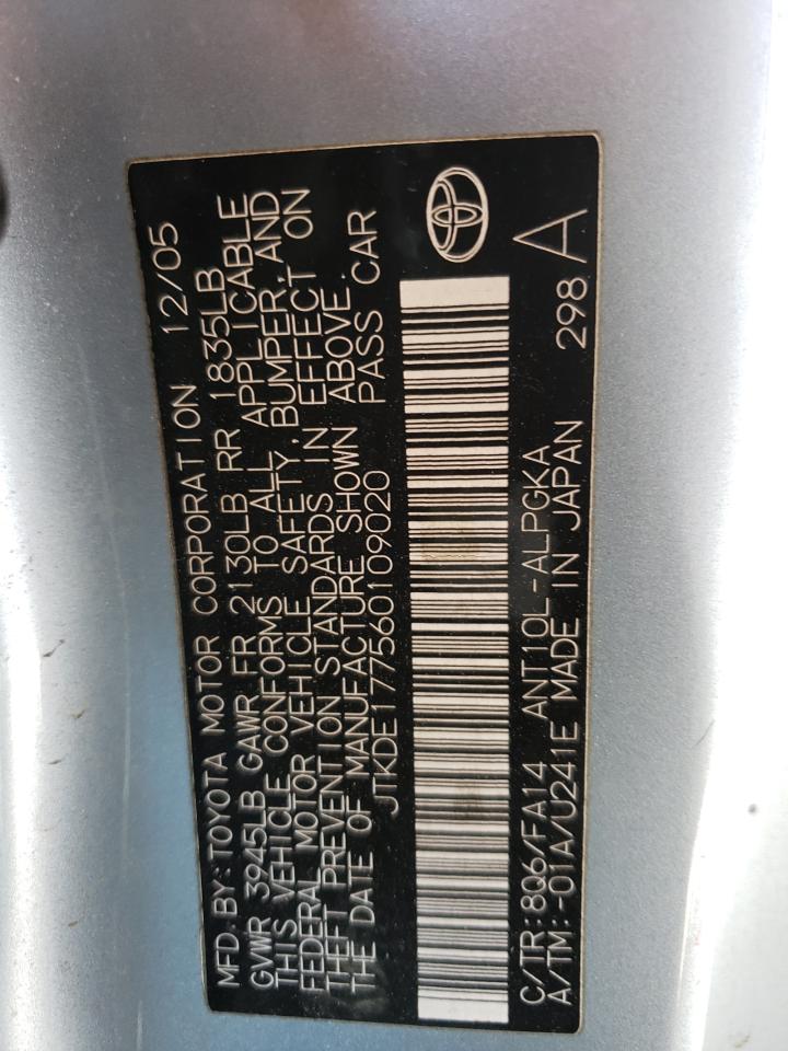 Photo 10 from auction – 2006 SCION TC with VIN JTKDE177560109020