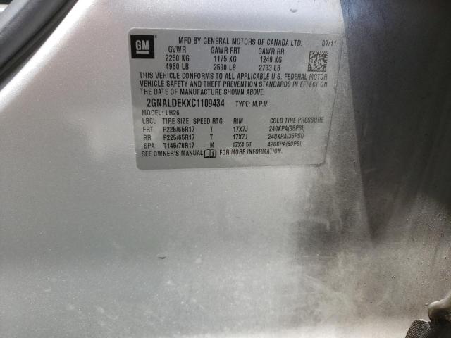 Photo 10 from auction – 2012 CHEVROLET EQUINOX LT with VIN 2GNALDEKXC1109434