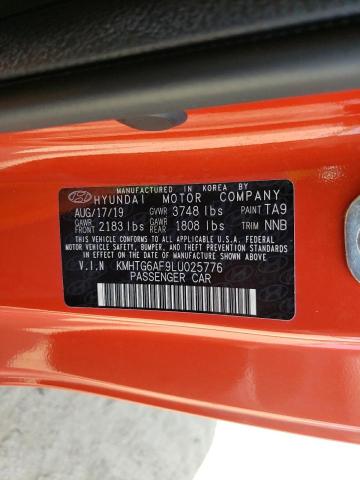 Photo 10 from auction – 2020 HYUNDAI VELOSTER B with VIN KMHTG6AF9LU025776