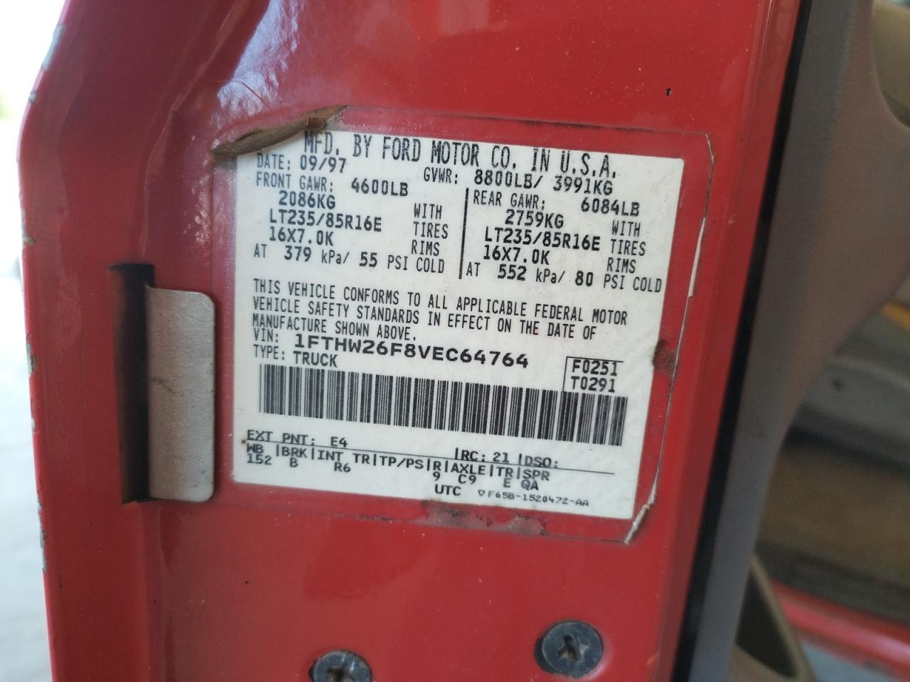Photo 10 from auction – 1997 FORD F250 with VIN 1FTHW26F8VEC64764