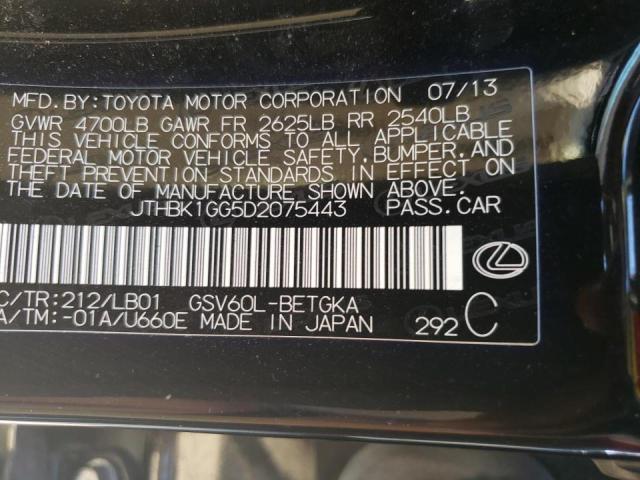 Photo 10 from auction – 2013 LEXUS ES 350 with VIN JTHBK1GG5D2075443