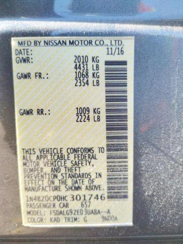 Photo 10 from auction – 2017 NISSAN LEAF S with VIN 1N4BZ0CP0HC301746