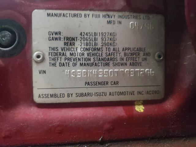 Photo 10 from auction – 1996 SUBARU LEGACY L with VIN 4S3BK4350T7937296