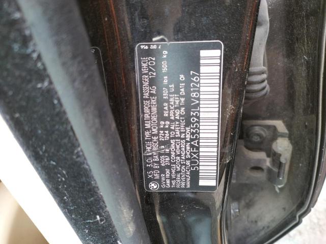 Photo 10 from auction – 2003 BMW X5 3.0I with VIN 5UXFA53593LV81267
