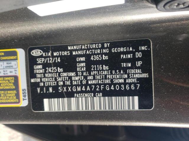 Photo 9 from auction – 2015 KIA OPTIMA LX with VIN 5XXGM4A72FG403667