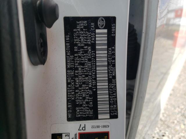 Photo 10 from auction – 2016 TOYOTA CAMRY LE with VIN 4T1BF1FK2GU227131
