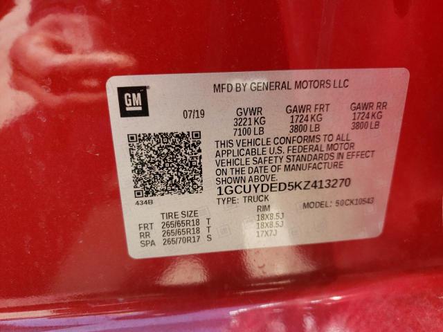 Photo 10 from auction – 2019 CHEVROLET SILVERADO with VIN 1GCUYDED5KZ413270
