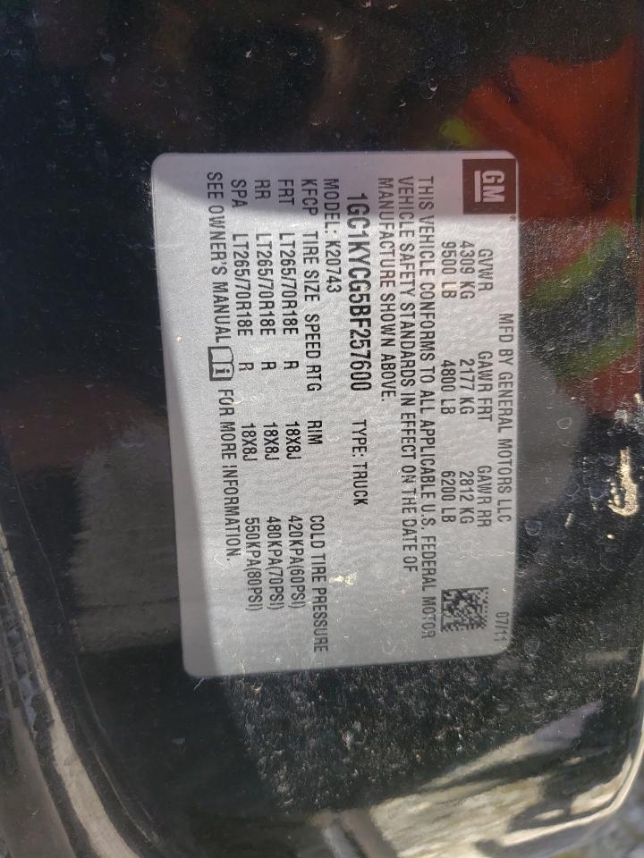 Photo 10 from auction – 2011 CHEVROLET SILVERADO with VIN 1GC1KYCG5BF257600