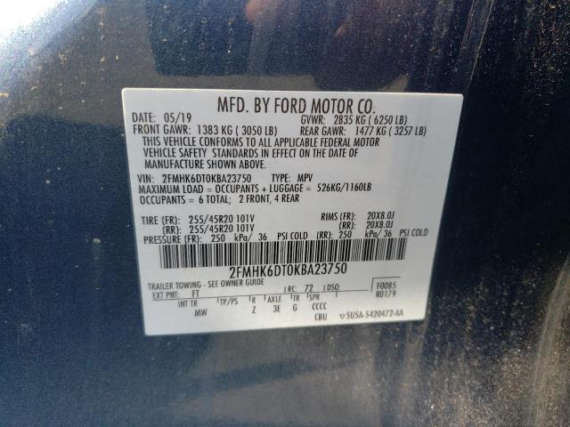 Photo 10 from auction – 2019 FORD FLEX LIMIT with VIN 2FMHK6DT0KBA23750