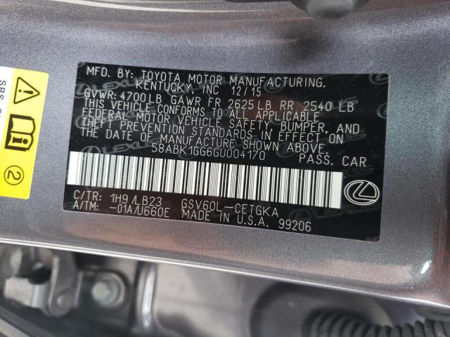 Photo 10 from auction – 2016 LEXUS ES 350 with VIN 58ABK1GG6GU004170