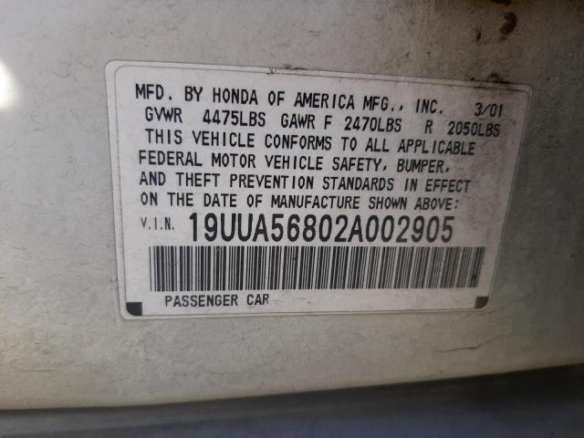 Zdjęcie 10 z aukcji – 2002 ACURA 3.2TL TYPE z VIN 19UUA56802A002905