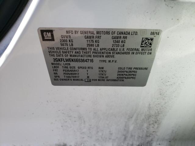 Photo 10 from auction – 2014 GMC TERRAIN SL with VIN 2GKFLWEK6E6364716