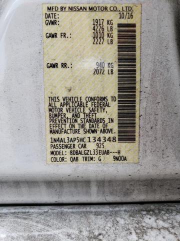 Photo 10 from auction – 2017 NISSAN ALTIMA 2.5 with VIN 1N4AL3AP5HC134348