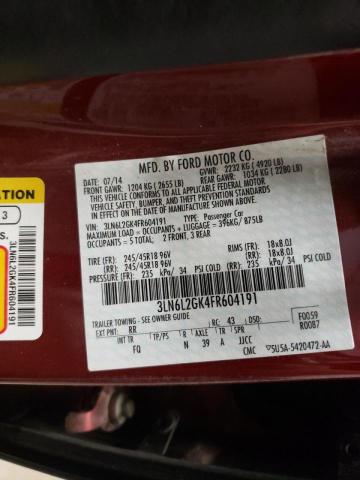 Photo 10 from auction – 2015 LINCOLN MKZ with VIN 3LN6L2GK4FR604191
