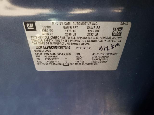 Photo 10 from auction – 2011 CHEVROLET EQUINOX LT with VIN 2CNALPEC5B6207397