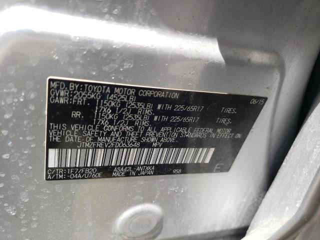 Photo 10 from auction – 2015 TOYOTA RAV4 LE with VIN JTMZFREV2FD063648