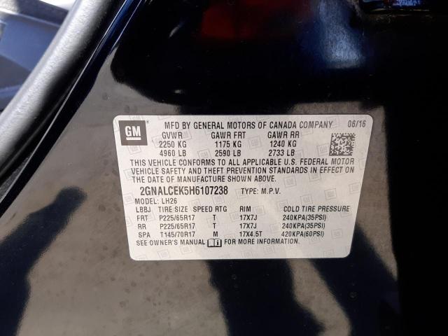 Photo 10 from auction – 2017 CHEVROLET EQUINOX LT with VIN 2GNALCEK5H6107238