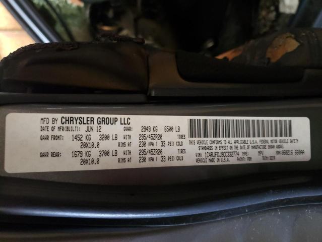 JEEP GRAND CHER 2012 with VIN 1C4RJFDJ9CC332774 - Photo from auction