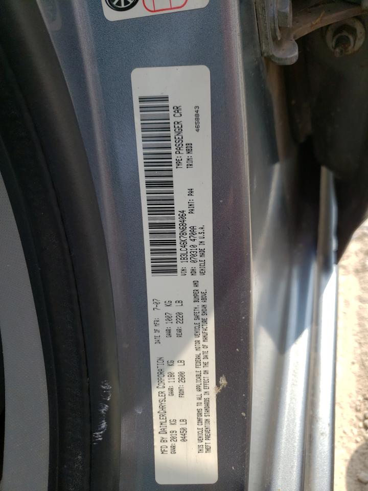 Photo 10 from auction – 2008 DODGE AVENGER SE with VIN 1B3LC46K78N684064