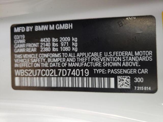 Photo 10 from auction – 2020 BMW M2 COMPETI with VIN WBS2U7C02L7D74019