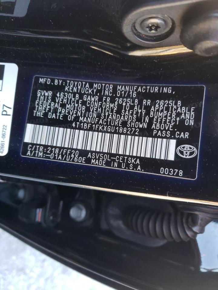 Photo 10 from auction – 2016 TOYOTA CAMRY LE with VIN 4T1BF1FKXGU188272