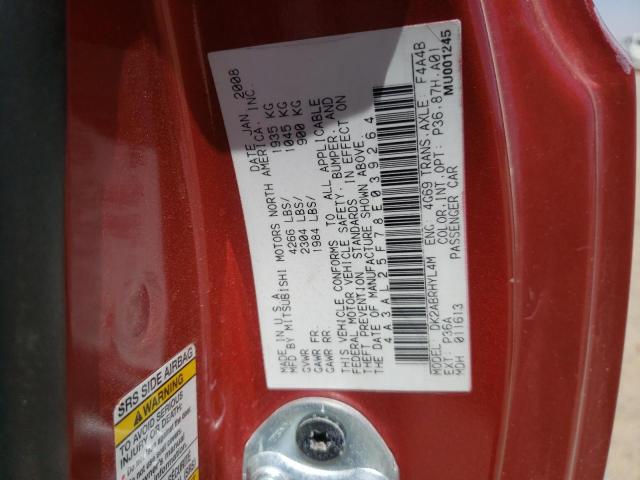 Photo 10 from auction – 2008 MITSUBISHI ECLIPSE SP with VIN 4A3AL25F78E039264