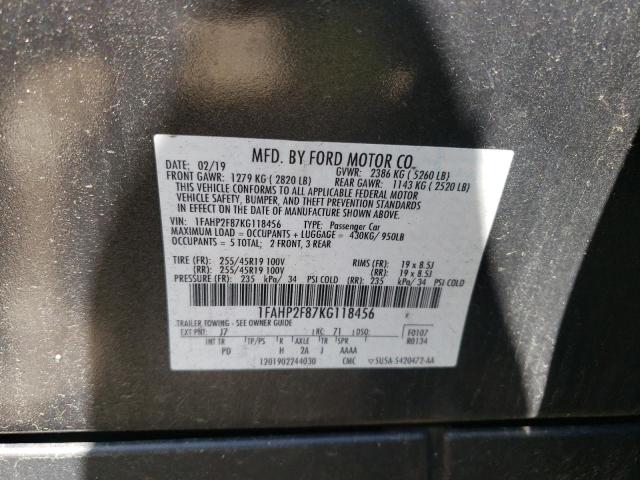 Photo 10 from auction – 2019 FORD TAURUS LIM with VIN 1FAHP2F87KG118456