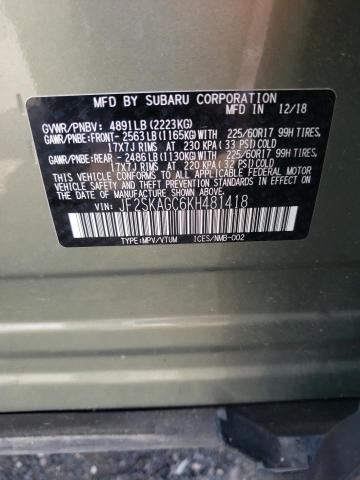 Photo 10 from auction – 2019 SUBARU FORESTER P with VIN JF2SKAGC6KH481418