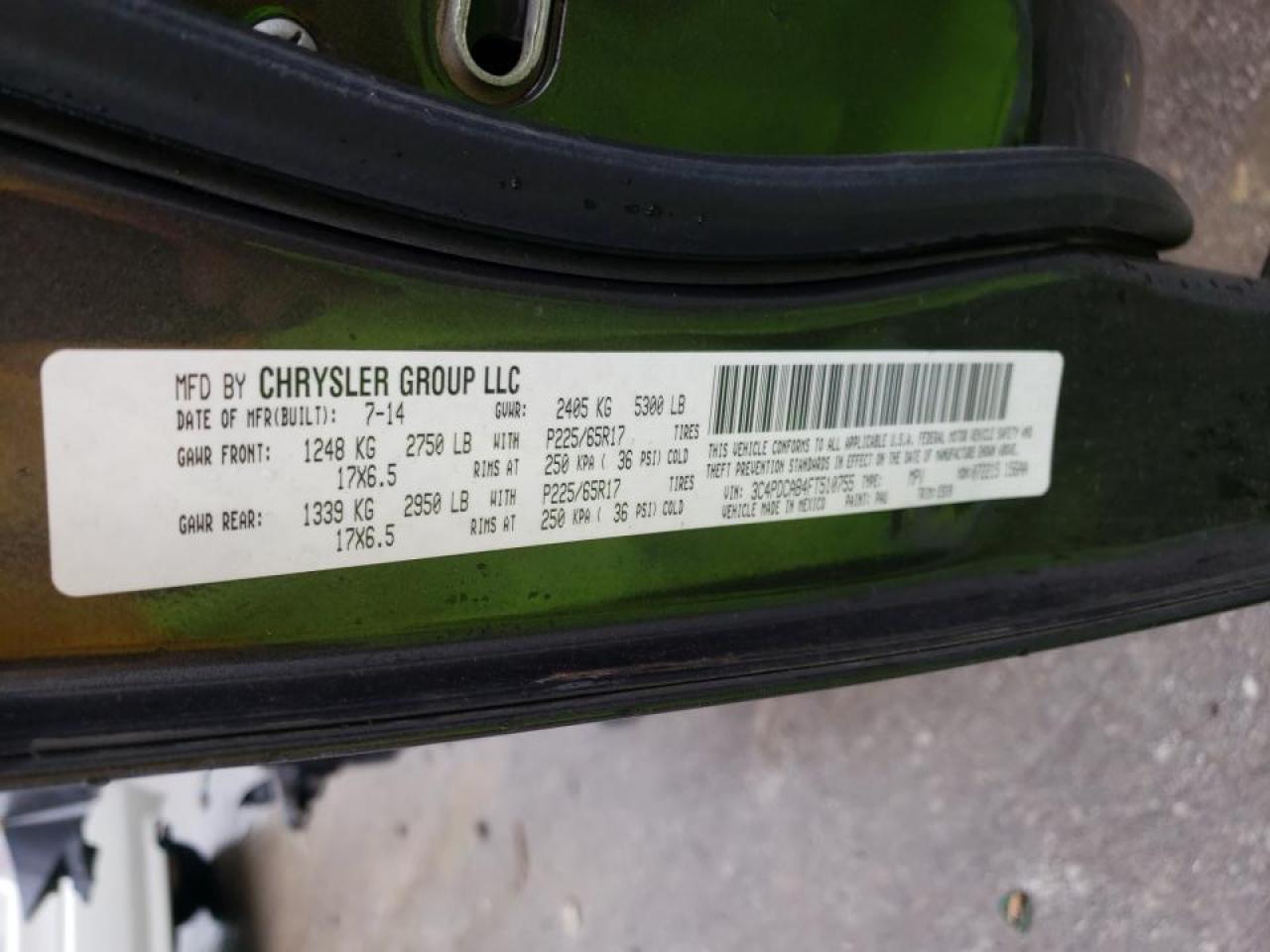 Photo 10 from auction – 2015 DODGE JOURNEY SE with VIN 3C4PDCAB4FT510755