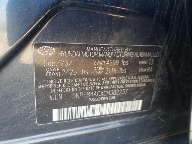 Photo 10 from auction – 2012 HYUNDAI SONATA GLS with VIN 5NPEB4ACXCH382237
