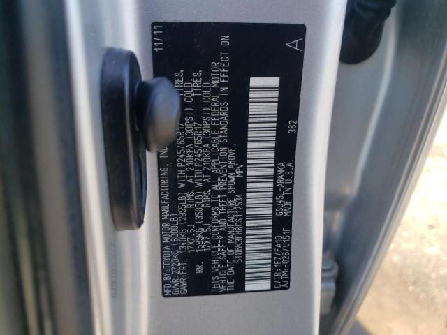 Photo 10 from auction – 2012 TOYOTA HIGHLANDER with VIN 5TDBK3EH8CS112534