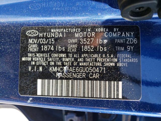 Photo 10 from auction – 2016 HYUNDAI ACCENT SE with VIN KMHCT4AE6GU050471
