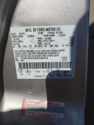 Photo 10 from auction – 2010 FORD ESCAPE XLT with VIN 1FMCU0D78AKA42314