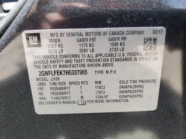 Photo 10 from auction – 2017 CHEVROLET EQUINOX LT with VIN 2GNFLFEK7H6307965