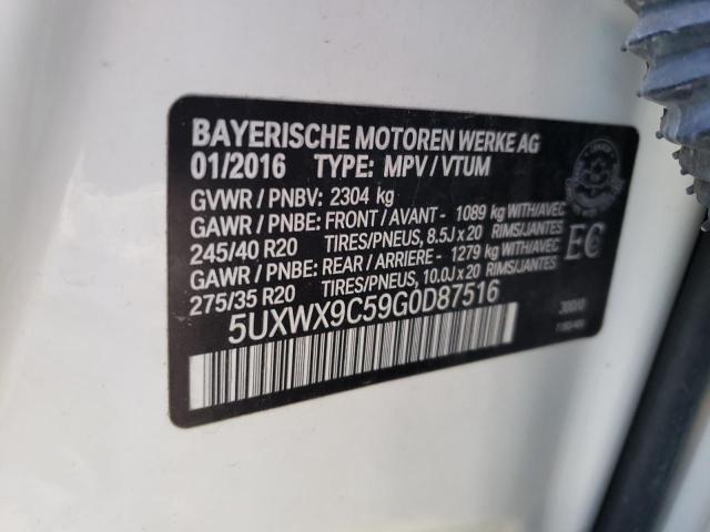 Photo 10 from auction – 2016 BMW X3 XDRIVE2 with VIN 5UXWX9C59G0D87516