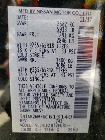 Photo 10 from auction – 2013 NISSAN PATHFINDER with VIN 5N1AR2MM7DC613140