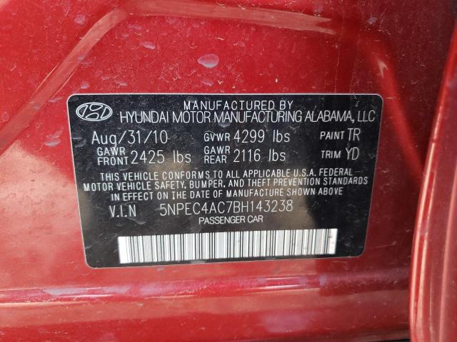 Photo 10 from auction – 2011 HYUNDAI SONATA SE with VIN 5NPEC4AC7BH143238