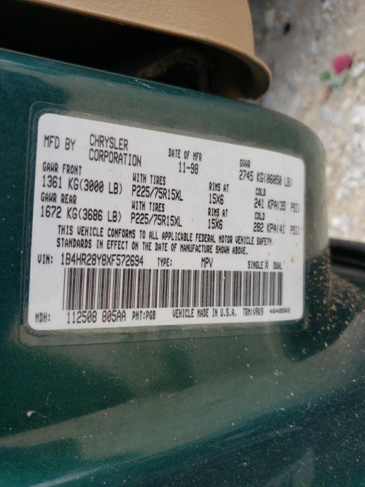 Photo 10 from auction – 1999 DODGE DURANGO with VIN 1B4HR28Y8XF572694